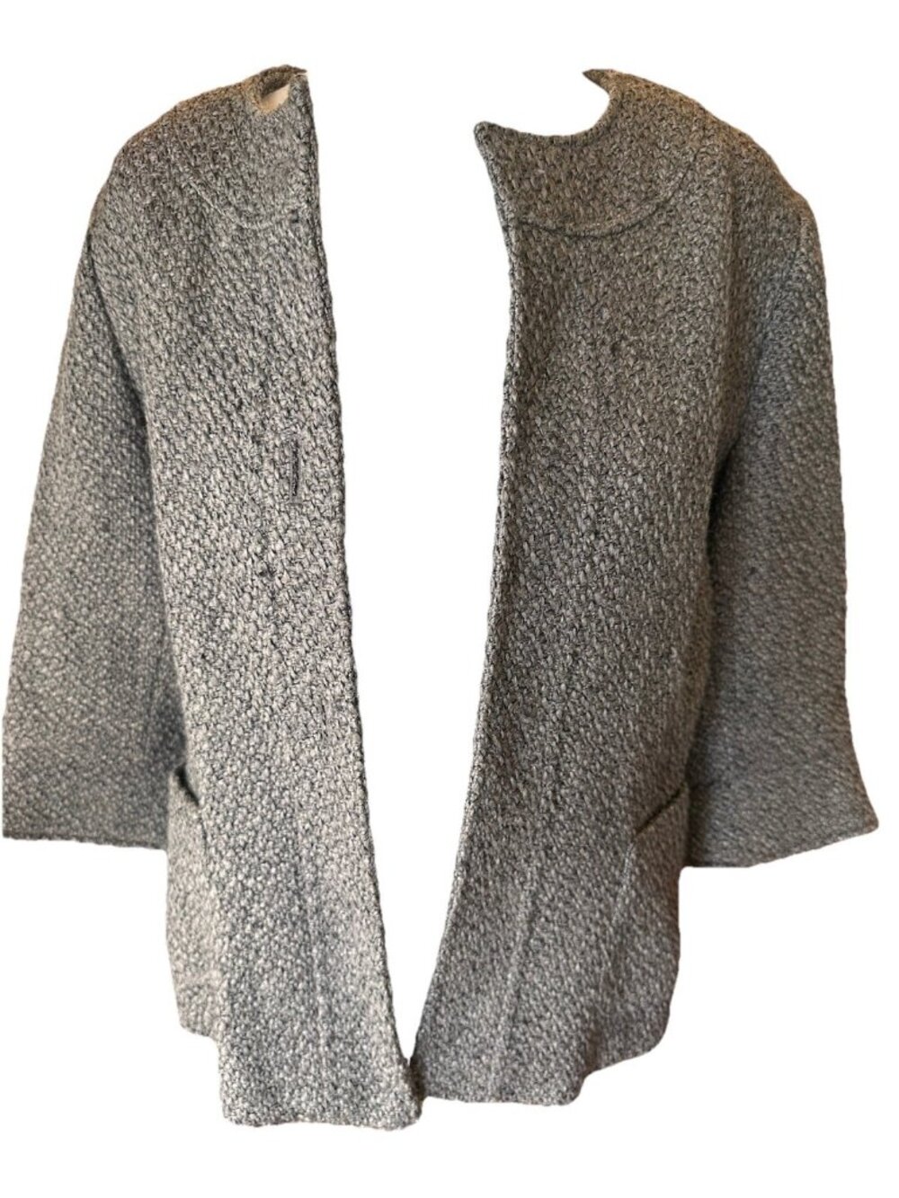 Coldwater Creek Collarless Blazer Gray Wool Blend Size P8